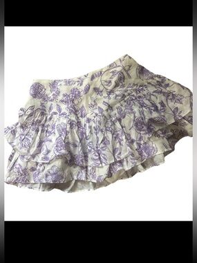Cake for dinner cute flirty skirt size xs purple flowers euc